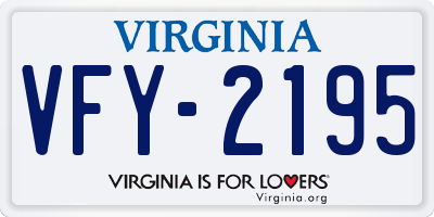 VA license plate VFY2195