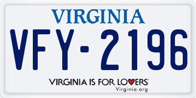 VA license plate VFY2196