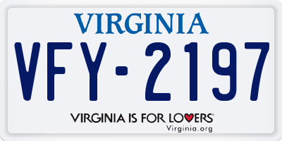 VA license plate VFY2197
