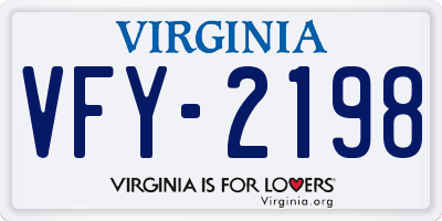 VA license plate VFY2198