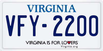 VA license plate VFY2200