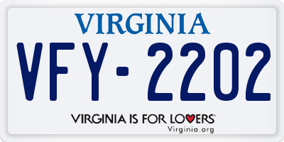 VA license plate VFY2202