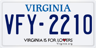VA license plate VFY2210