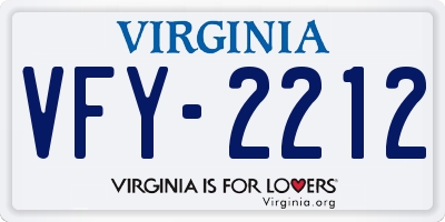 VA license plate VFY2212