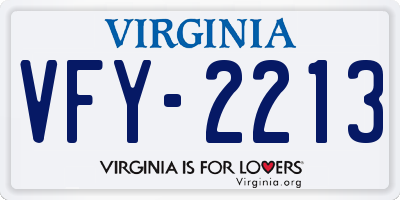 VA license plate VFY2213