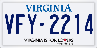 VA license plate VFY2214