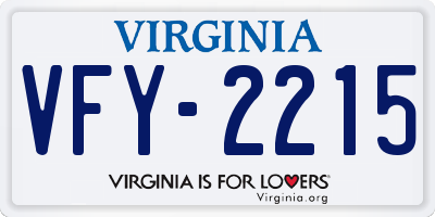 VA license plate VFY2215