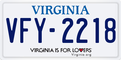 VA license plate VFY2218