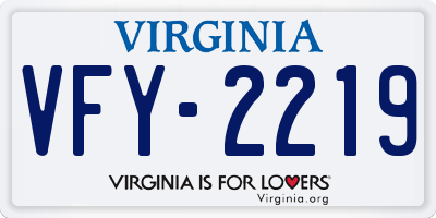 VA license plate VFY2219