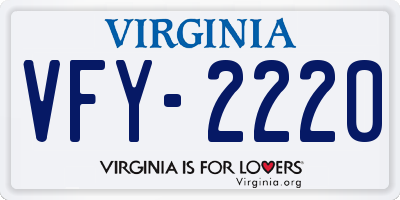 VA license plate VFY2220