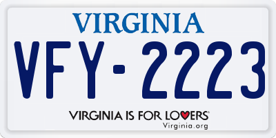 VA license plate VFY2223