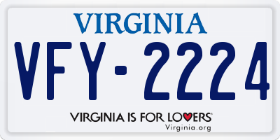VA license plate VFY2224