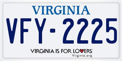 VA license plate VFY2225