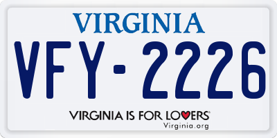 VA license plate VFY2226