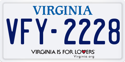 VA license plate VFY2228