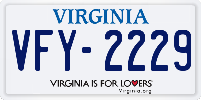 VA license plate VFY2229
