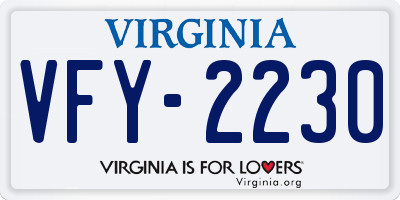 VA license plate VFY2230