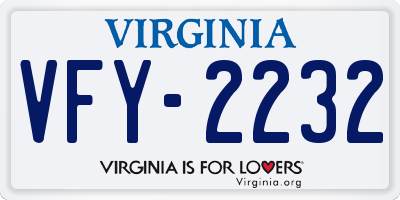 VA license plate VFY2232
