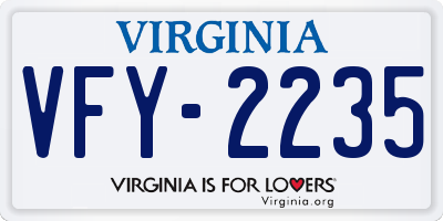 VA license plate VFY2235