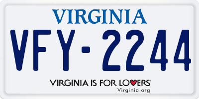 VA license plate VFY2244