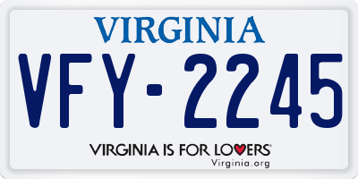VA license plate VFY2245