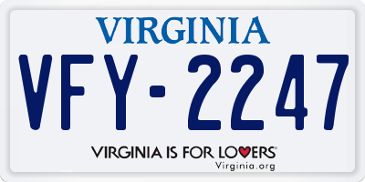 VA license plate VFY2247