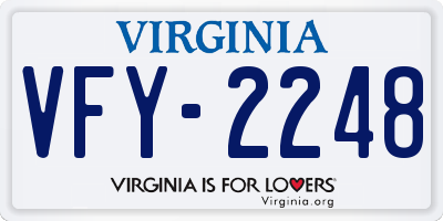 VA license plate VFY2248