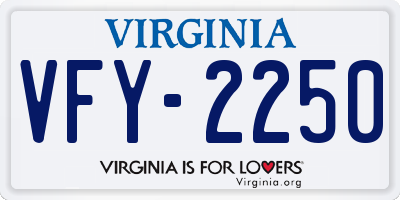 VA license plate VFY2250