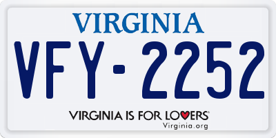 VA license plate VFY2252
