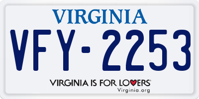 VA license plate VFY2253