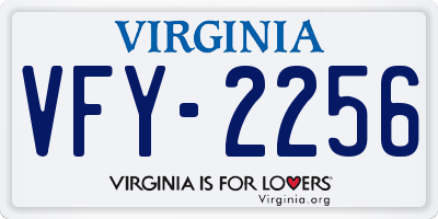 VA license plate VFY2256