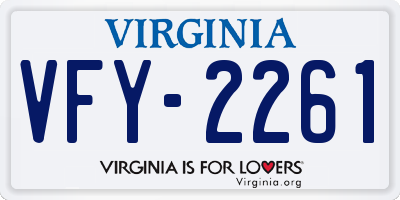 VA license plate VFY2261
