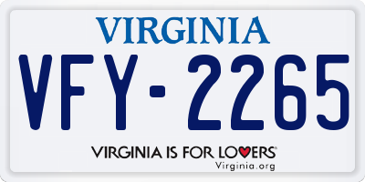 VA license plate VFY2265