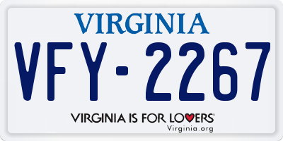 VA license plate VFY2267