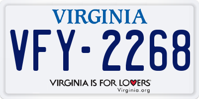 VA license plate VFY2268