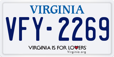 VA license plate VFY2269