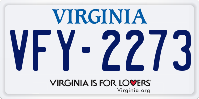VA license plate VFY2273
