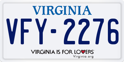VA license plate VFY2276
