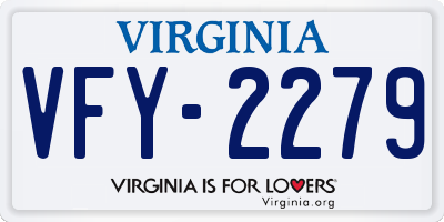 VA license plate VFY2279