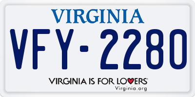 VA license plate VFY2280