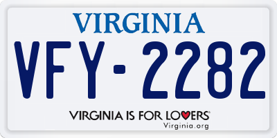VA license plate VFY2282