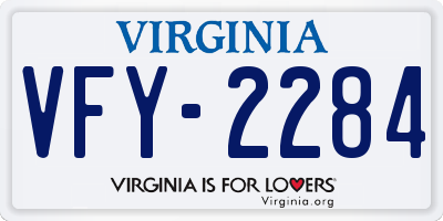 VA license plate VFY2284