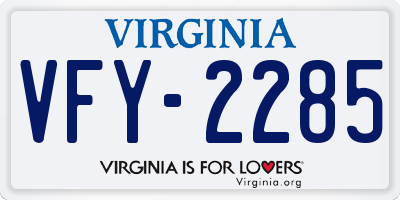 VA license plate VFY2285