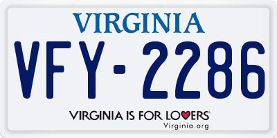 VA license plate VFY2286