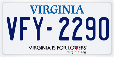VA license plate VFY2290