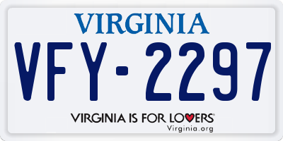 VA license plate VFY2297