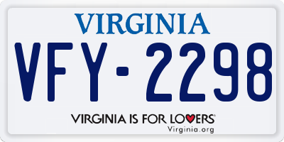 VA license plate VFY2298