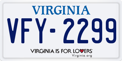 VA license plate VFY2299