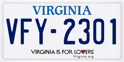 VA license plate VFY2301