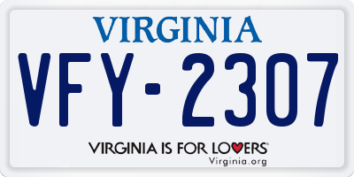 VA license plate VFY2307